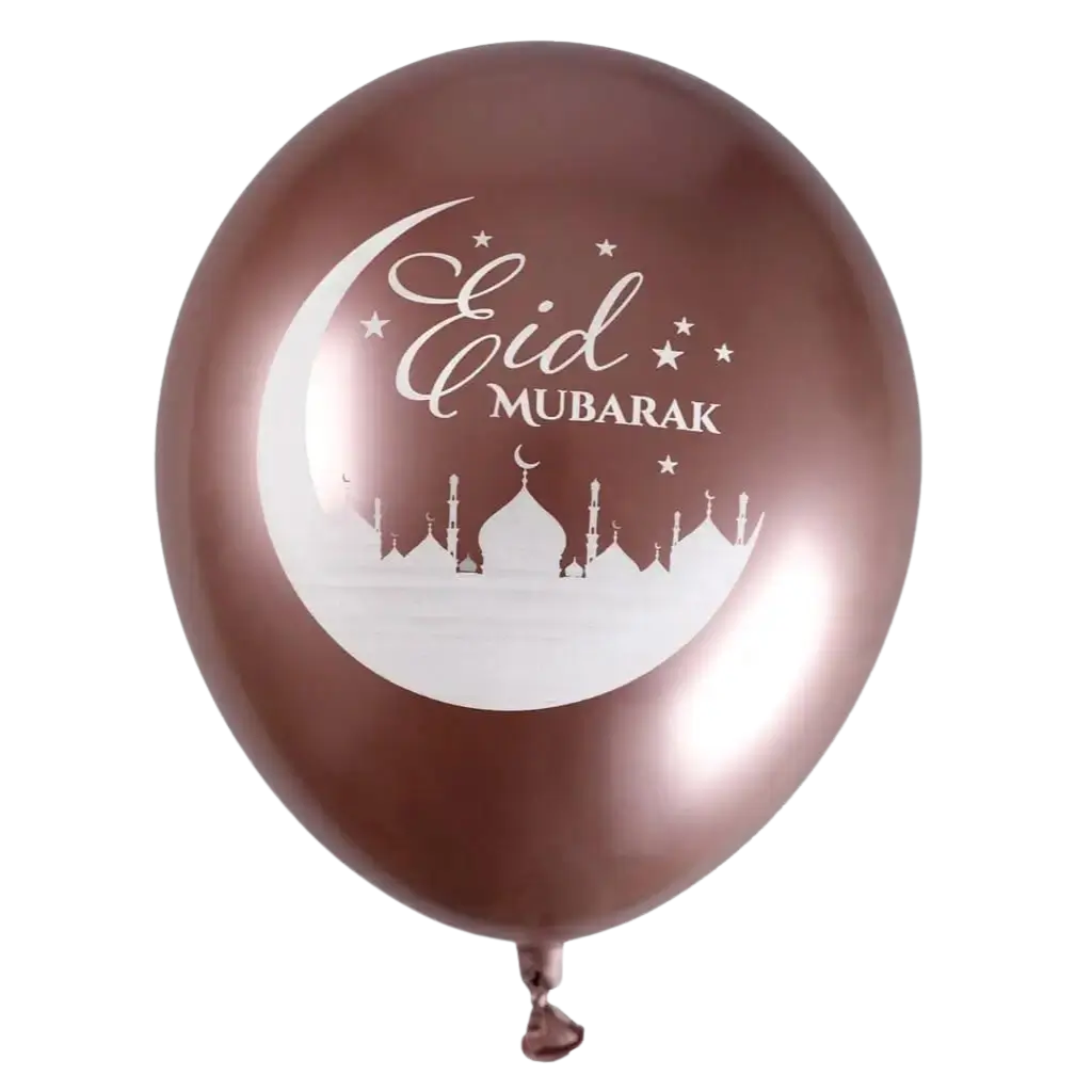 Roze Eid Mubarak ballon - set van 6