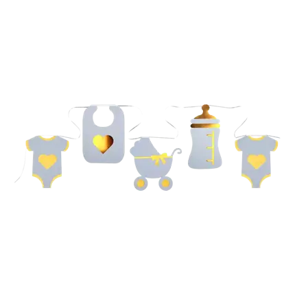 Hemelsblauwe Baby Shower Slinger