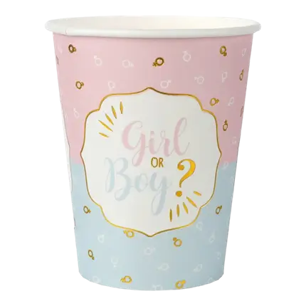 Gender Reveal Meisje of Jongen Tumbler 27cl - Set van 10