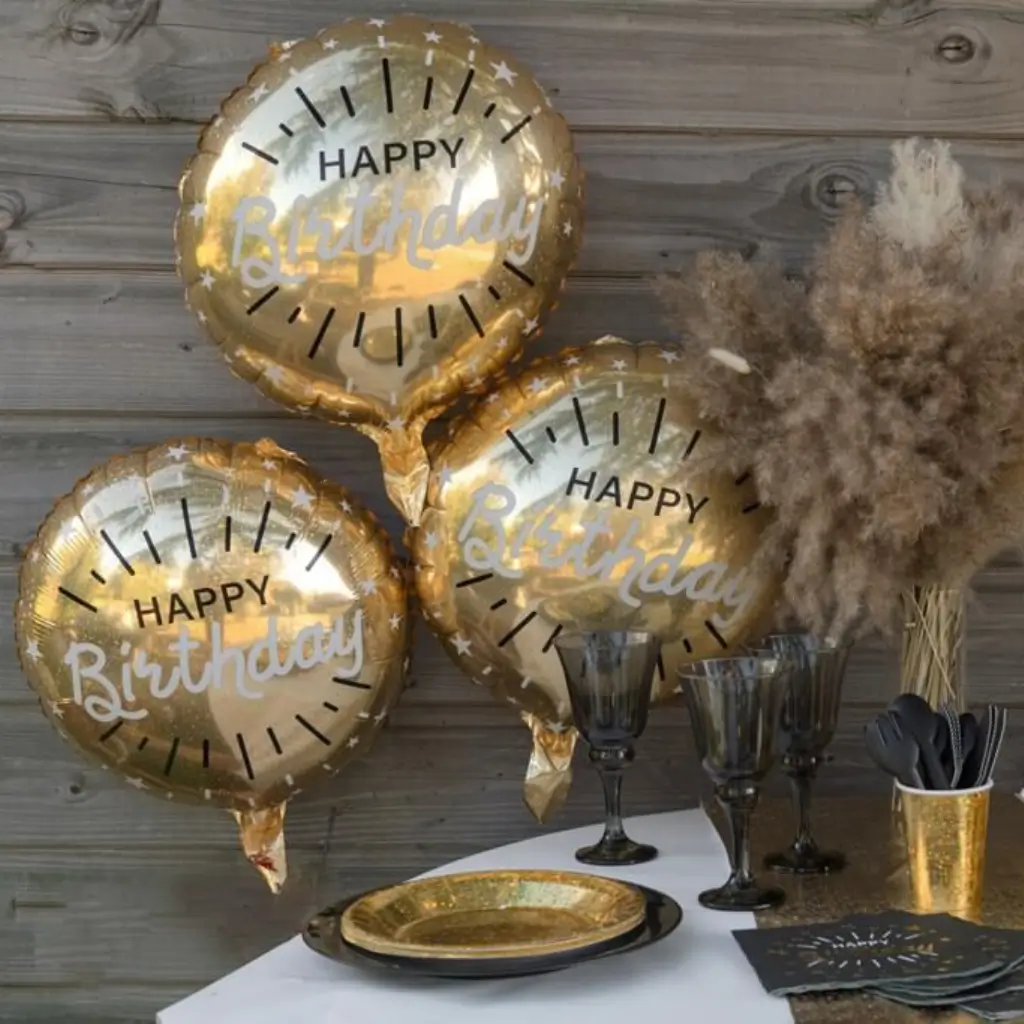 Sprankelende Happy Birthday aluminium ballon