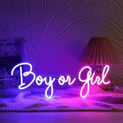 Geslachtsaankondiging jongen of meisje Neon Licht