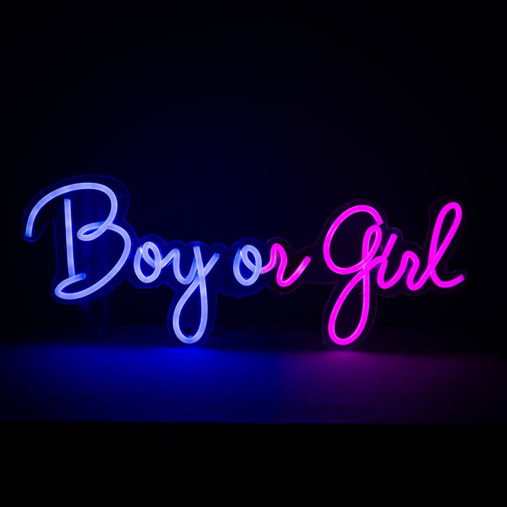 Geslachtsaankondiging jongen of meisje Neon Licht