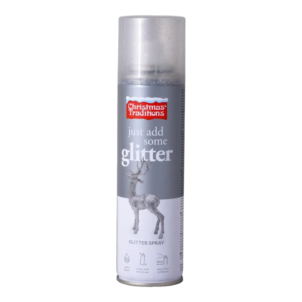 Zilver glitter spray 100 ml