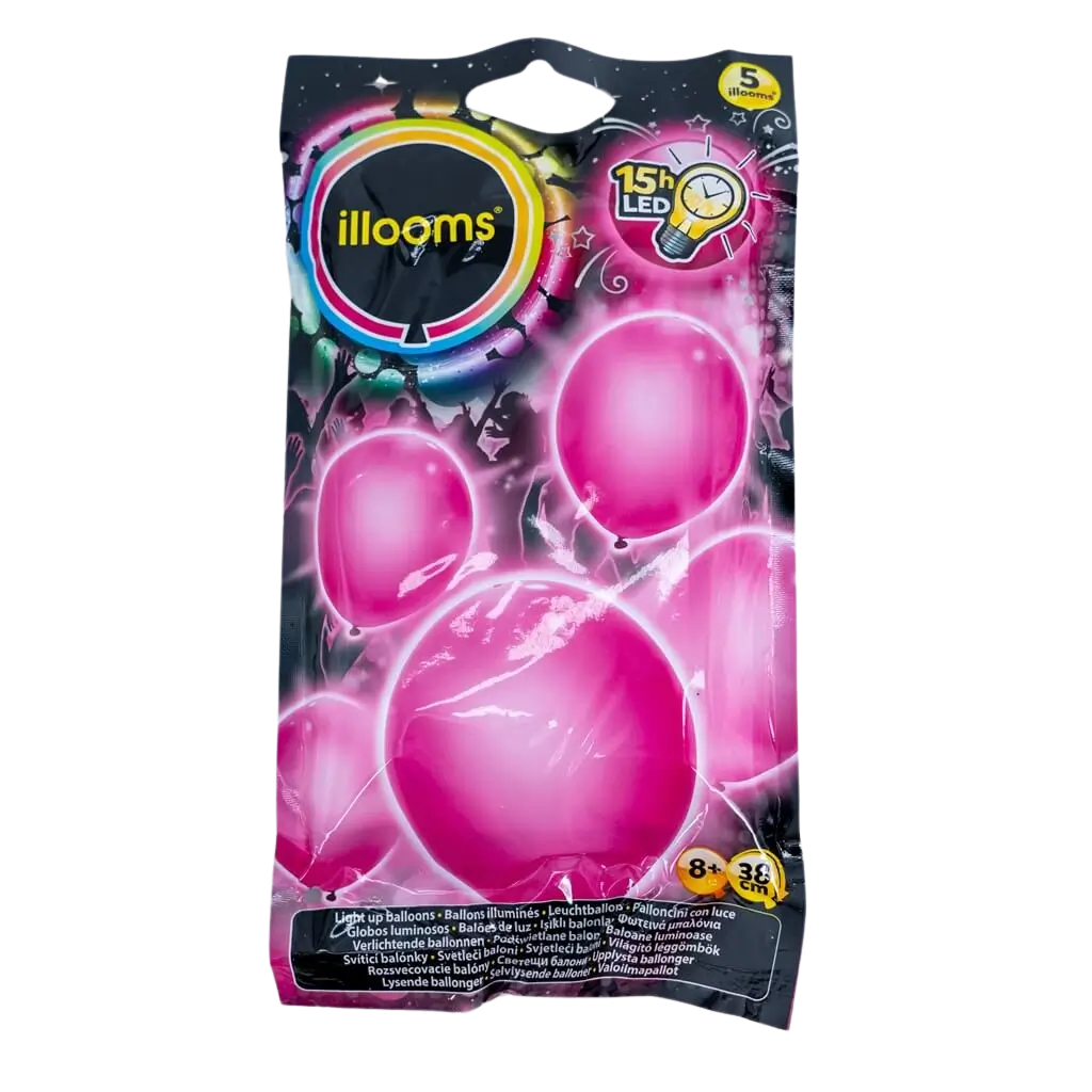 Illooms® LED-ballonnen van latex - Roze