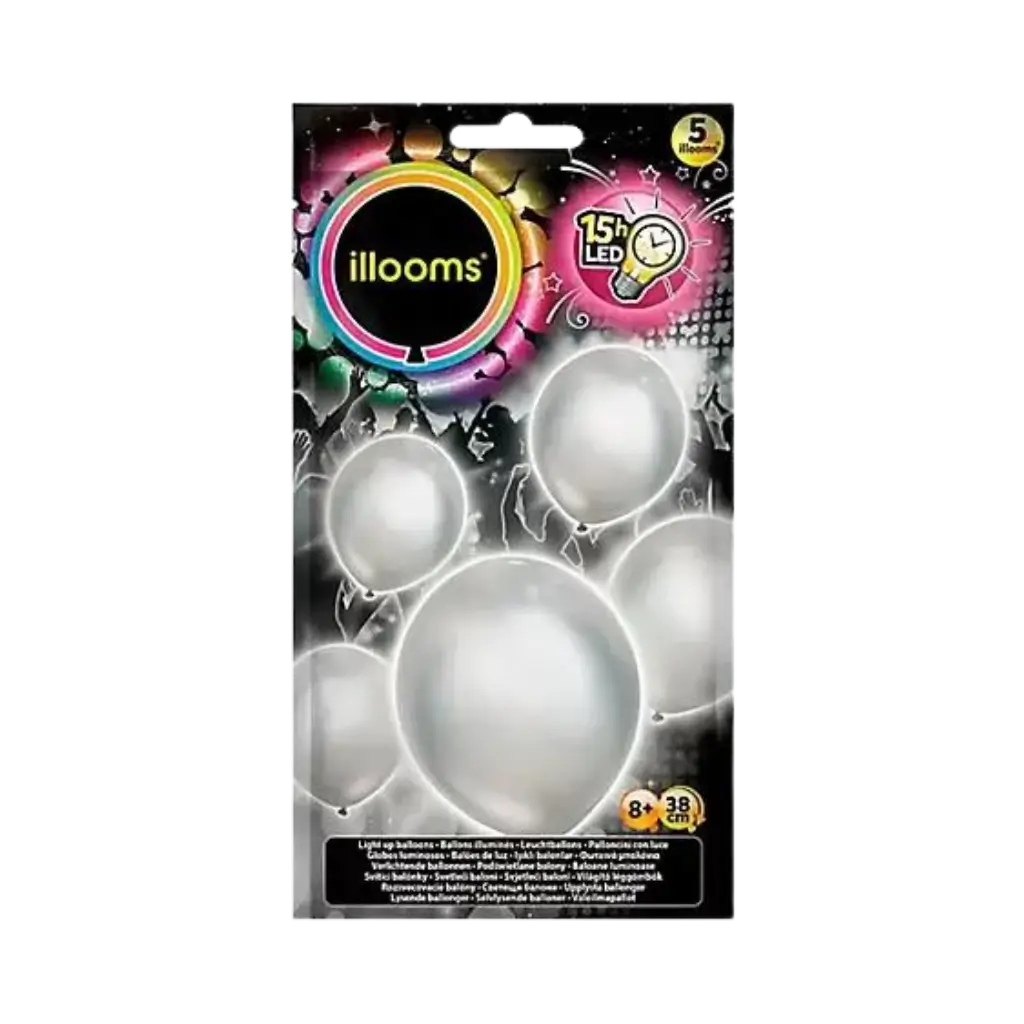 Illooms® LED-ballonnen van latex - Zilver