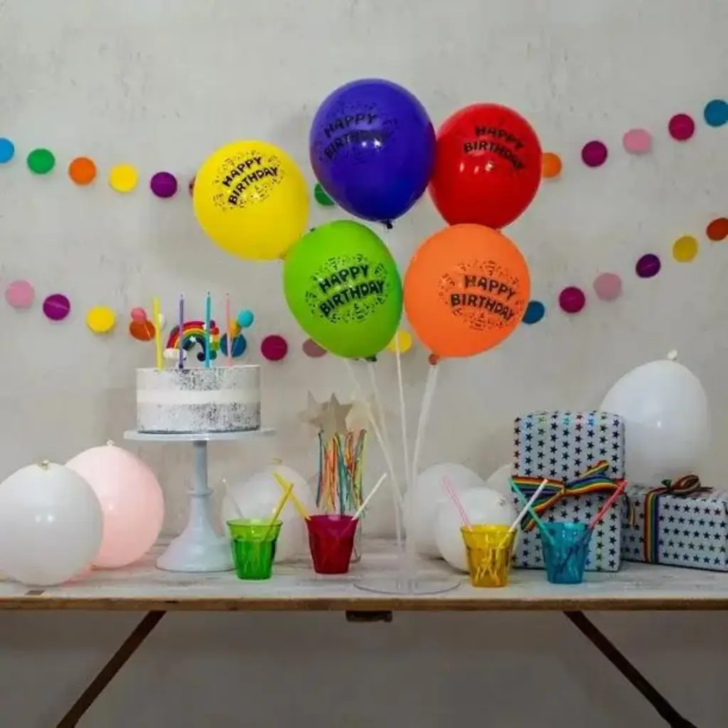 Illooms® LED-ballonnen van latex - "Happy Birthday"