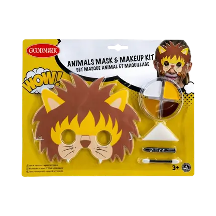 Make-up kit met kindermasker, thema Leeuw