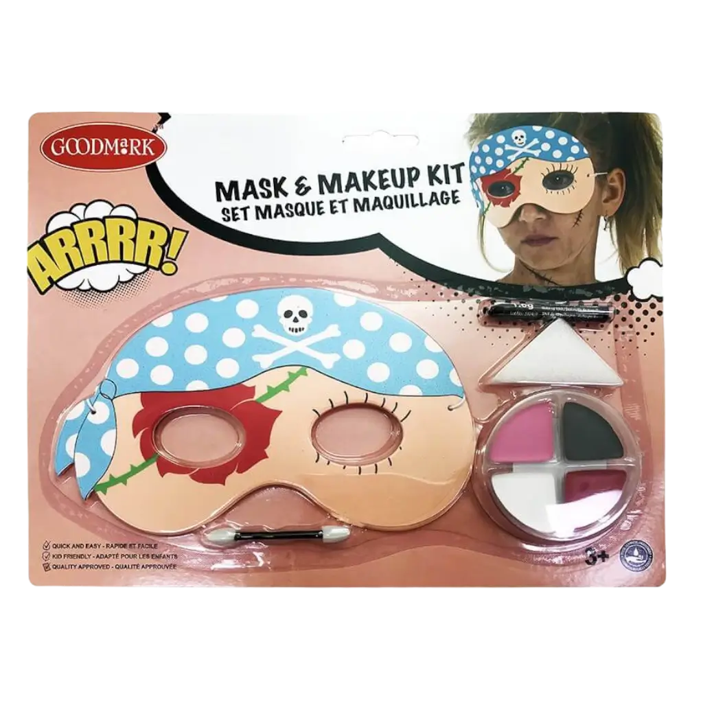 Make-up kit met kindermasker, thema "Piraat