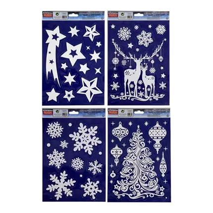 STATISCHE RAAMSTICKER - 27*20CM - 4 ASS