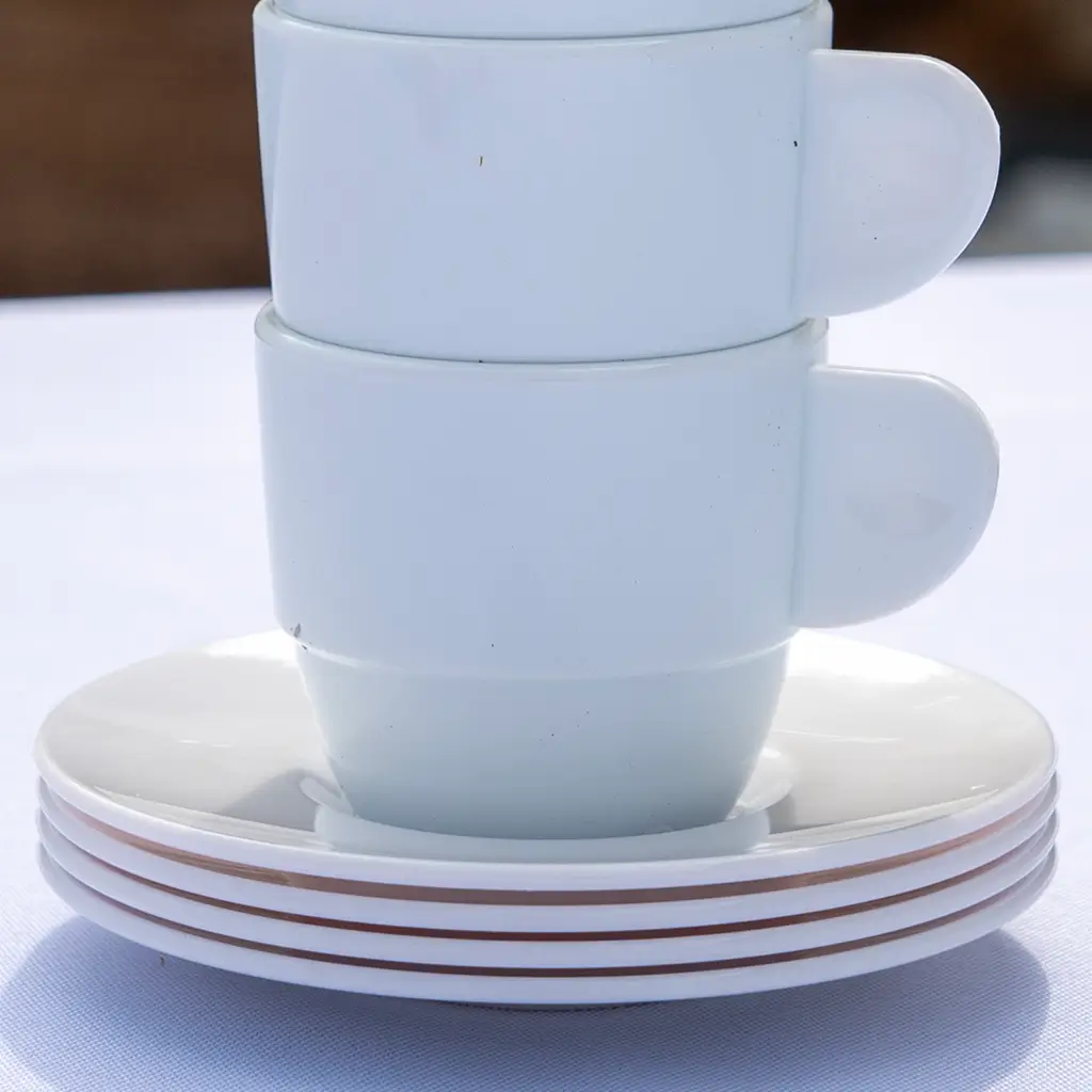 Witte koffieschotel ø 10,5cm - Set van 6