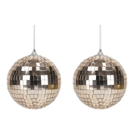 Set van 2 Roségoud Disco Facet Ballen - 10cm