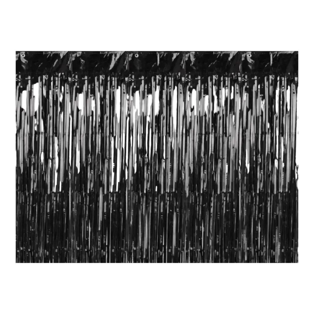 Zwart glittergordijn - 90x250cm