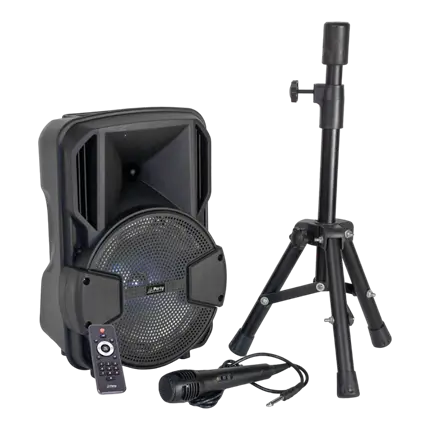 PARTY-MOBILE8 Licht & Geluid luidspreker met statief en microfoon