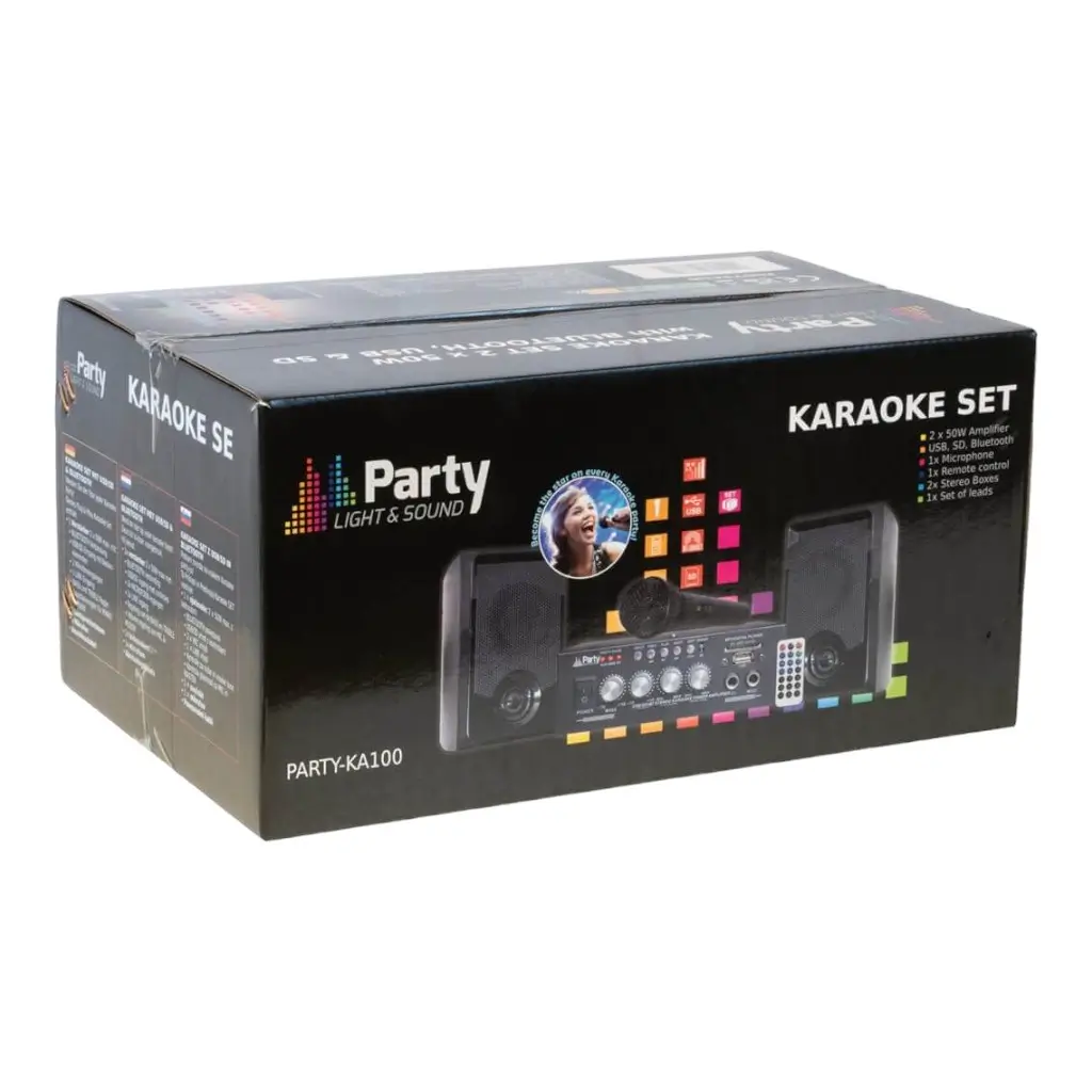 PARTY-KA100" Karaoke-kit met usb/sd & bluetooth