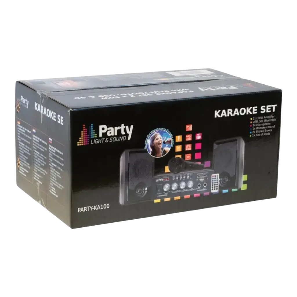 PARTY-KA100" Karaoke-kit met usb/sd & bluetooth