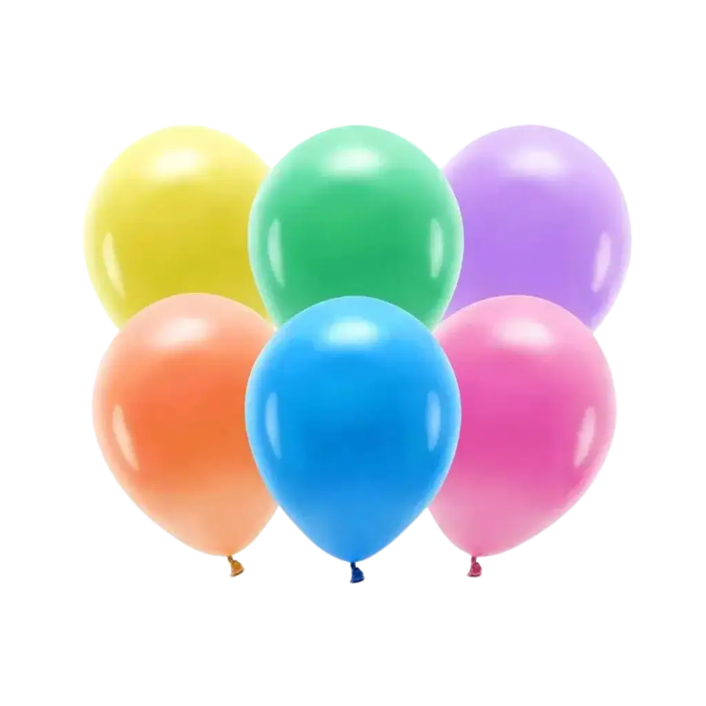 Set van 10 meerkleurige biologisch afbreekbare ballonnen