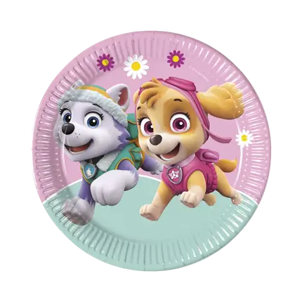 Pat'Patrol Girly papieren bord ø23cm - Set van 8