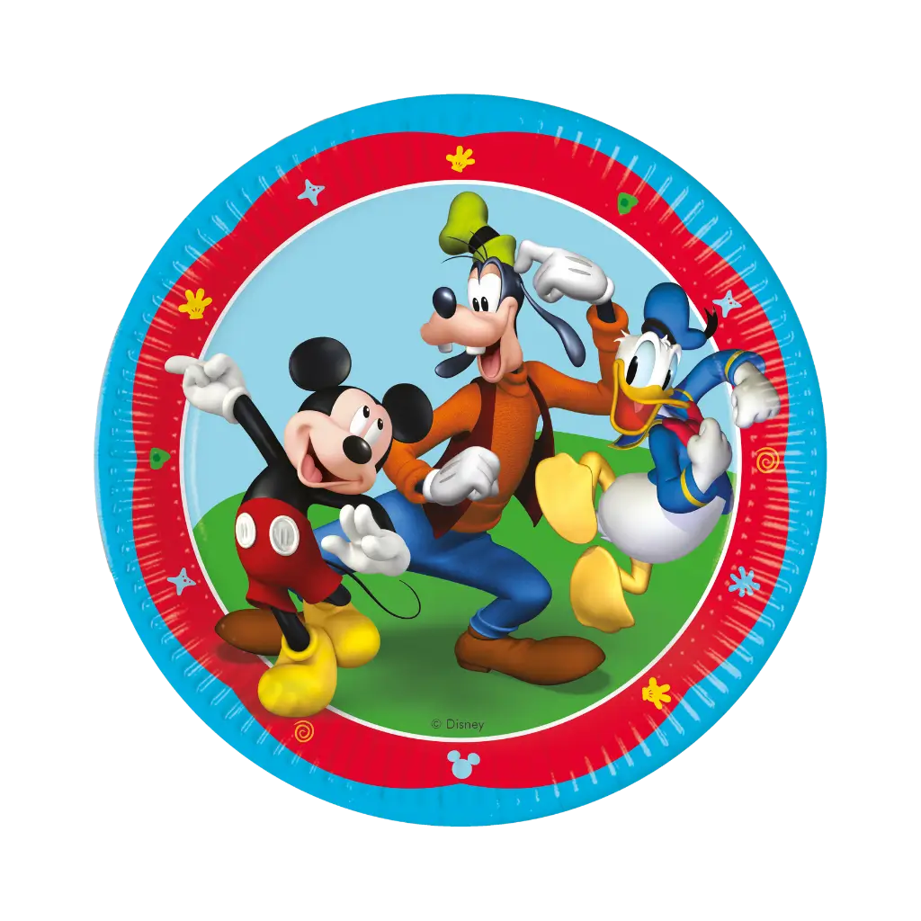 Mickey Mouse papieren bord ø23cm - Set van 8