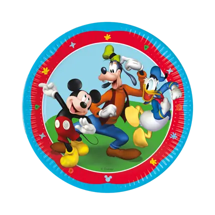 Mickey Mouse papieren bord ø23cm - Set van 8