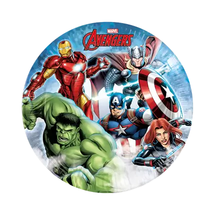 Avengers papieren bord ø23cm - Set van 8