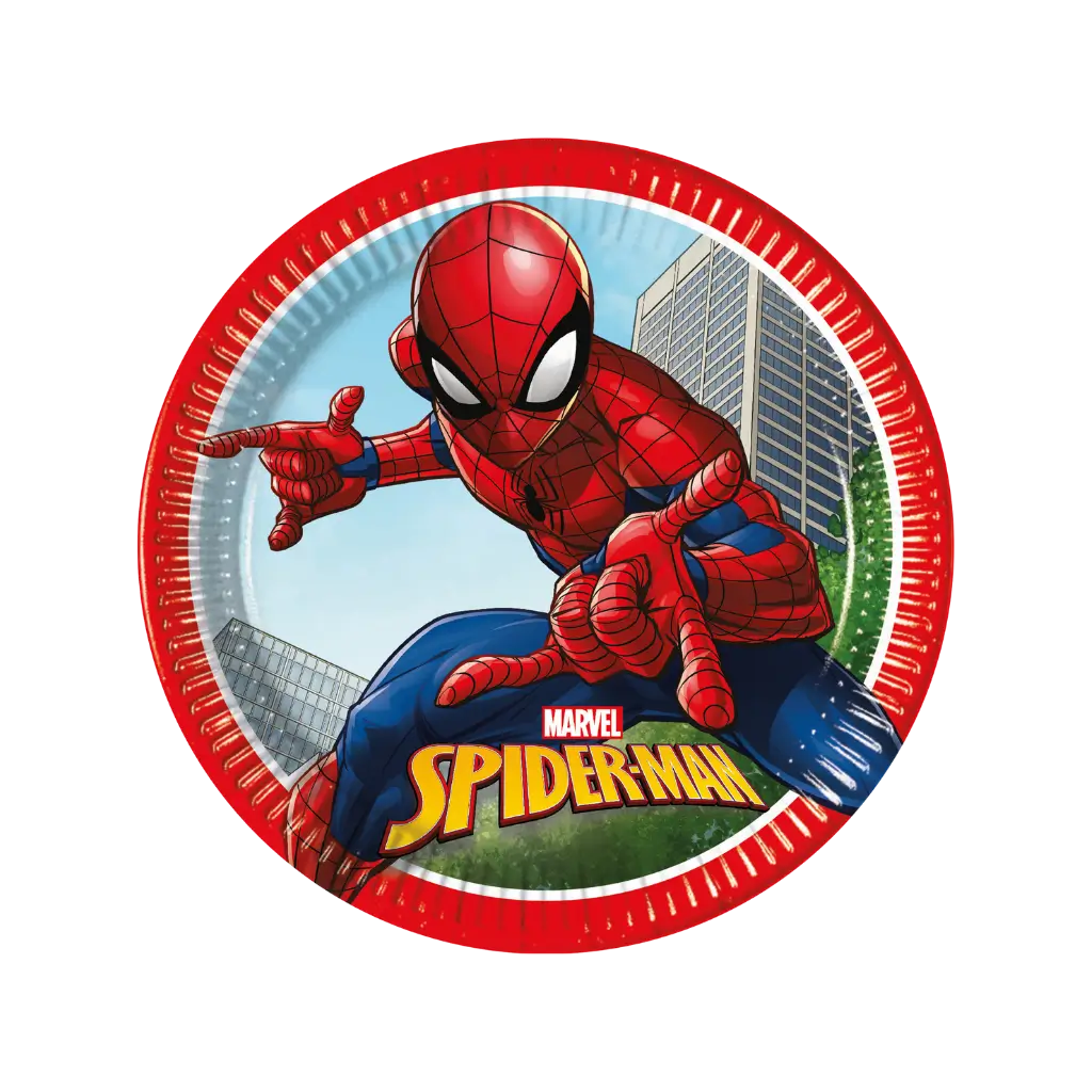 Spiderman papieren bord ø23cm - Set van 8