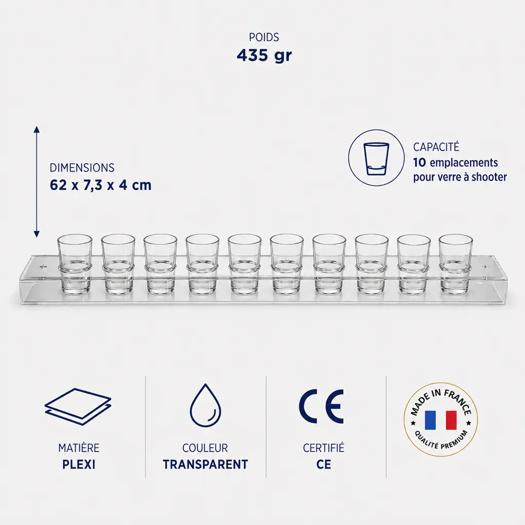 Transparante lade voor schietglas