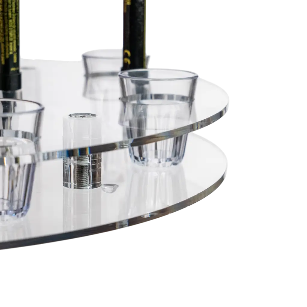 Ronde transparante tray voor schietglas