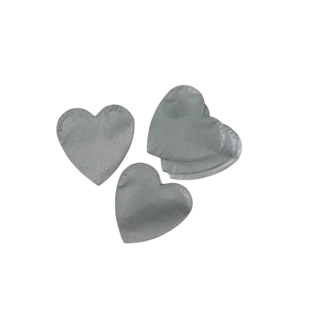 Zak 100% biologisch afbreekbare metalen hart confetti 1KG - Zilver