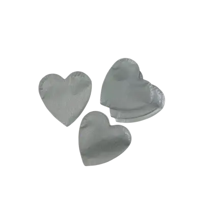 Zak 100% biologisch afbreekbare metalen hart confetti 1KG - Zilver