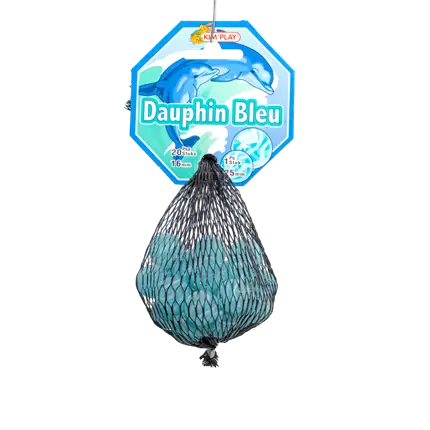 Set van 20 Blauwe Dolfijn Knikkers +1 Calot