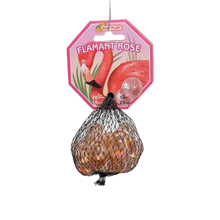 Set van 20 Roze Flamingo Knikkers +1 Chalet