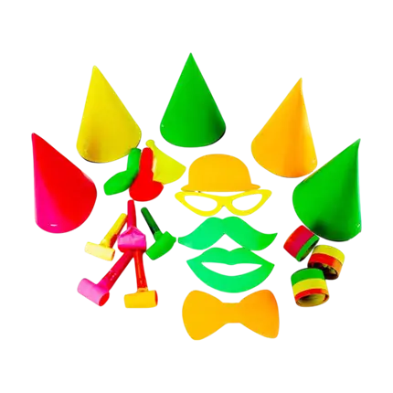 Veelkleurig Fluo feestpakket voor 5 personen