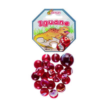 Set van 20 Leguaan Knikkers +1 Calot