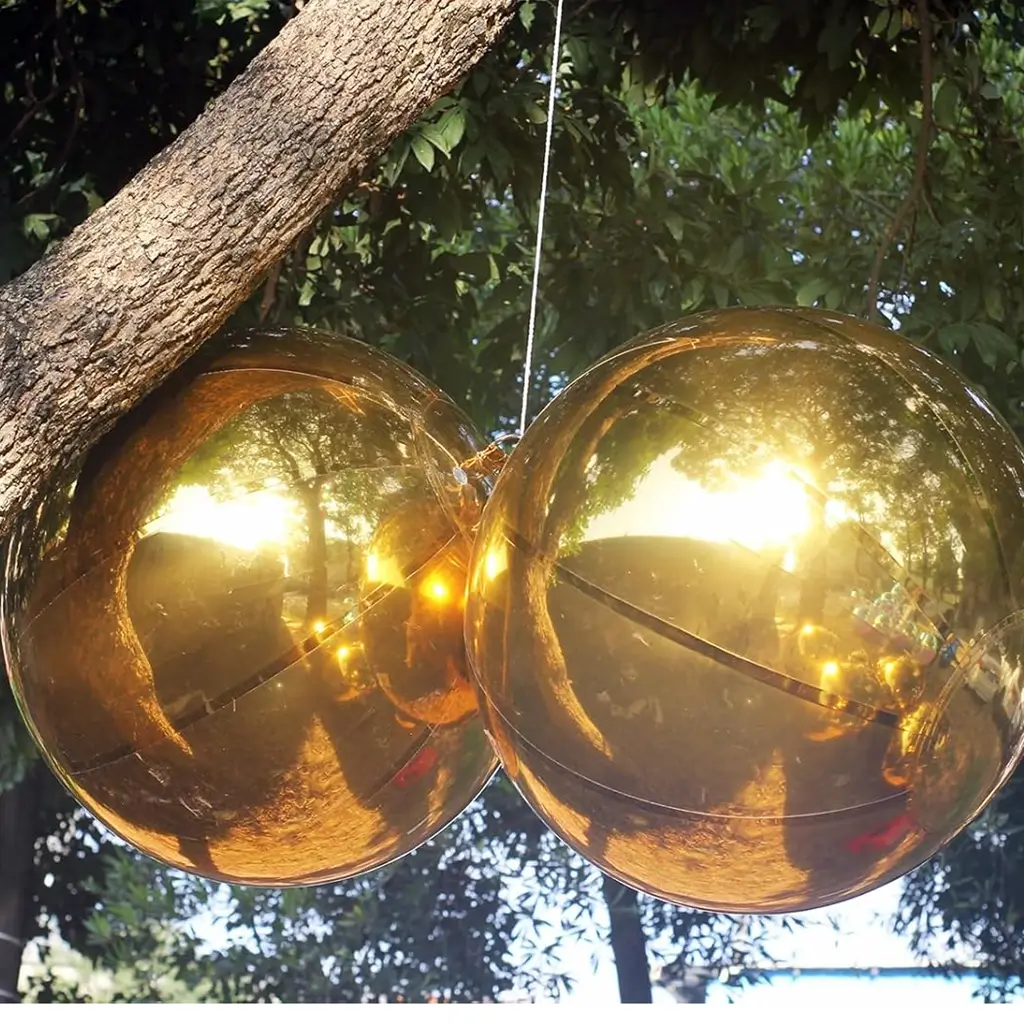 Opblaasbare Gouden Spiegelbol 40cm - Herbruikbare decoratie