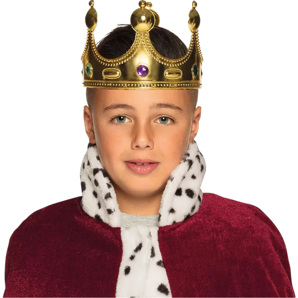 Gouden Koningskroon - Veelkleurige stenen