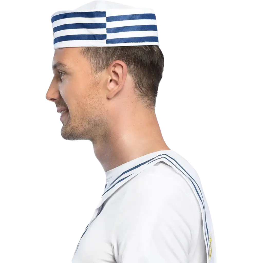 Chapeau Marin Français - Wit en blauw met anker