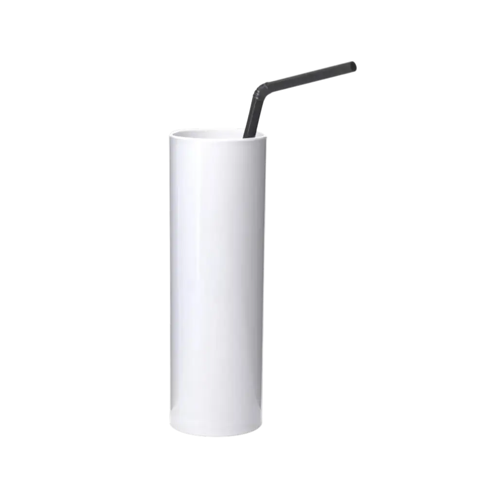 Herbruikbaar PP Cocktailrietje - Zwart 20cm/ø8mm (SET VAN 250)