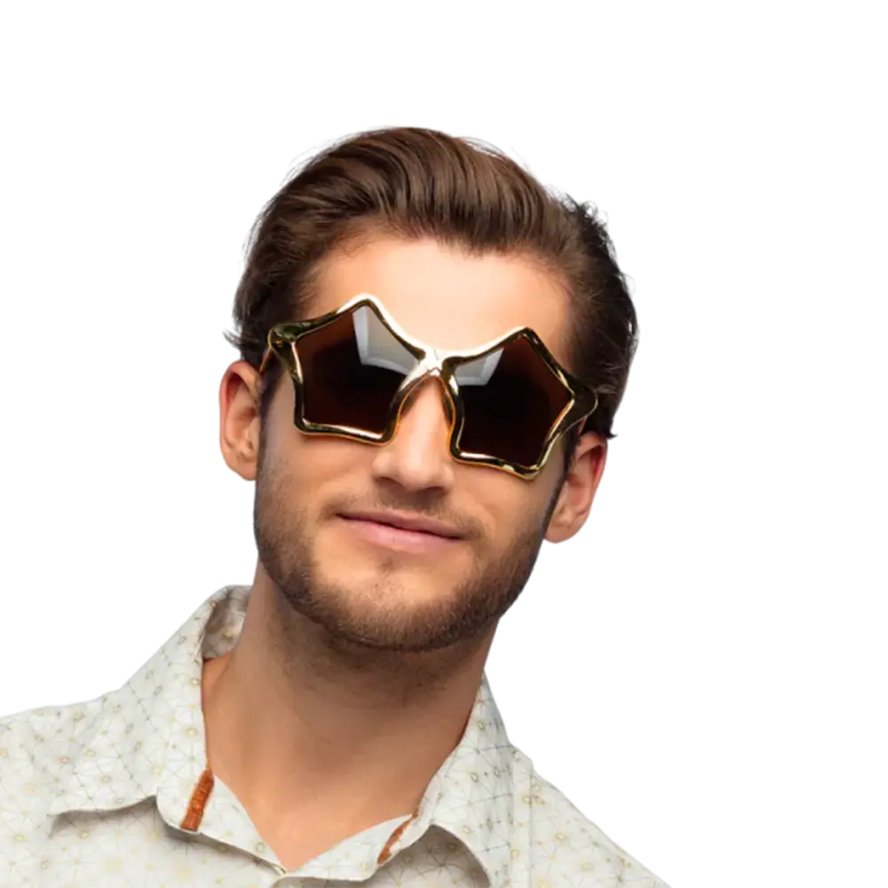 Feestbrillen in stervorm, goudkleurig – Set van 2