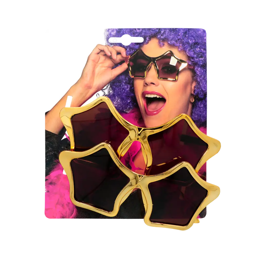 Feestbrillen in stervorm, goudkleurig – Set van 2