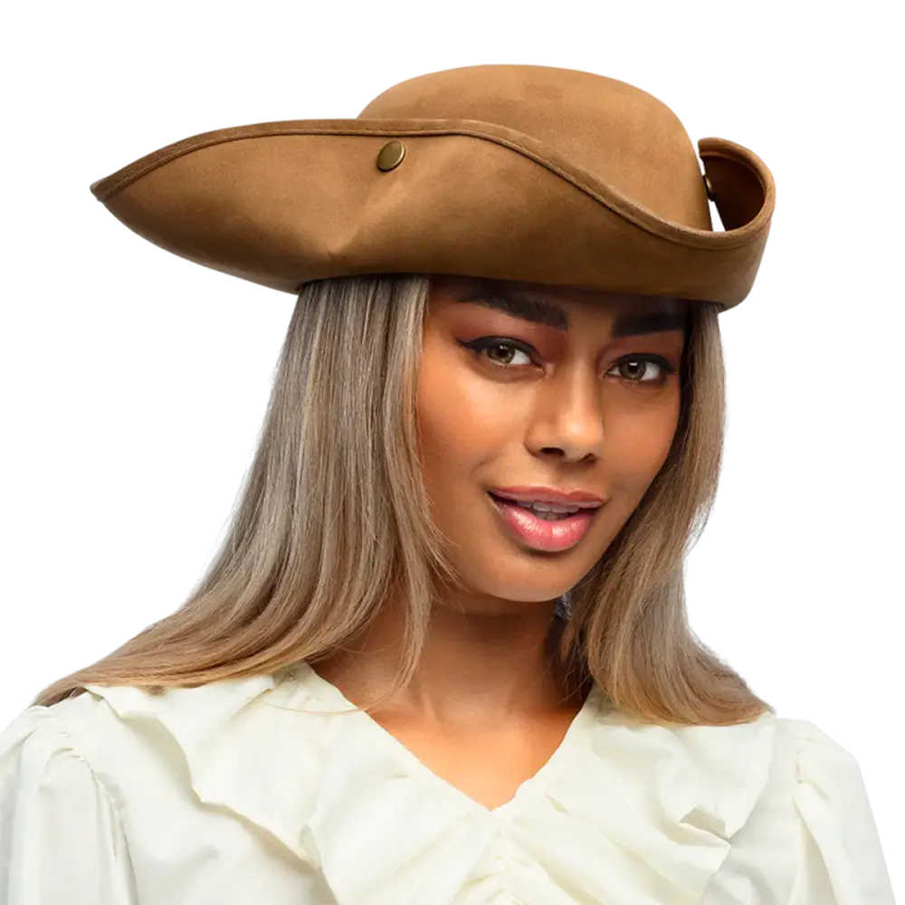 Piraten driehoekshoed Charles met lederlook – 58 cm