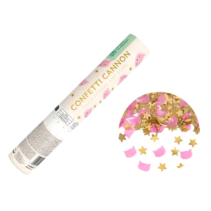 Confetti-kanon - Sterren & katten - 20 cm