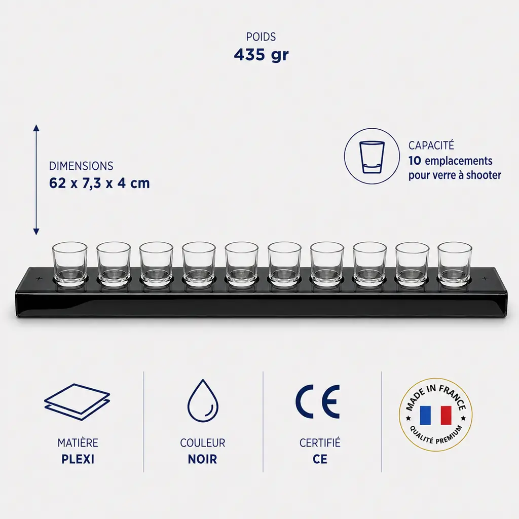 Zwarte lade voor schietglas