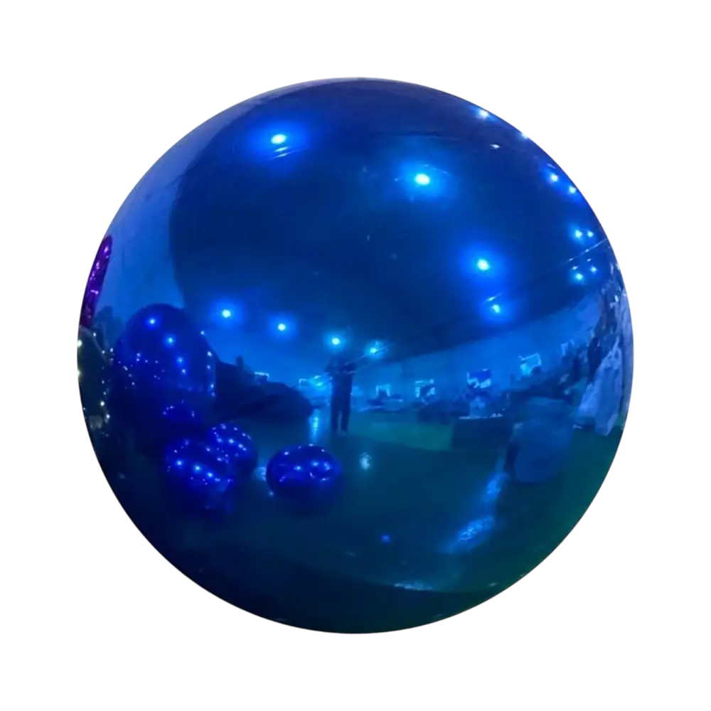 Blauwe Opblaasbare Spiegelbol 40cm - Herbruikbare decoratie
