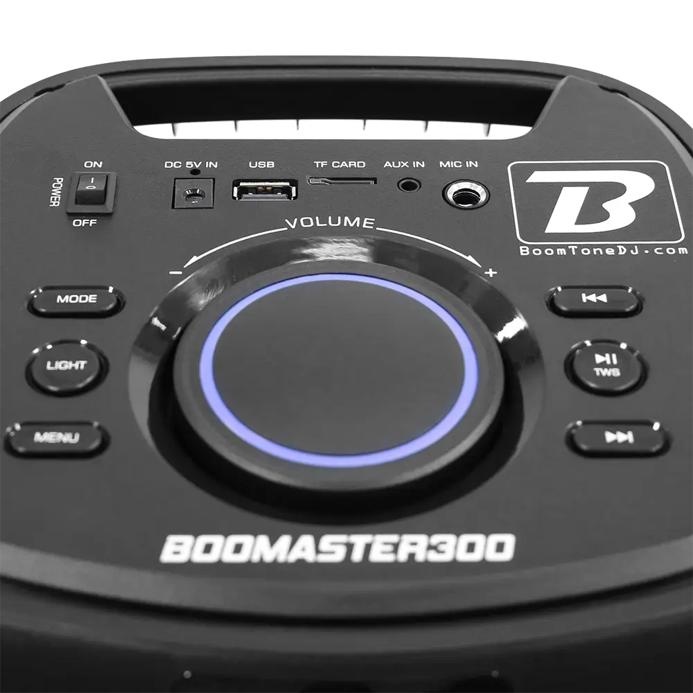 BOOMaster 300' draagbare acculuidspreker - 250W met Bluetooth, LED