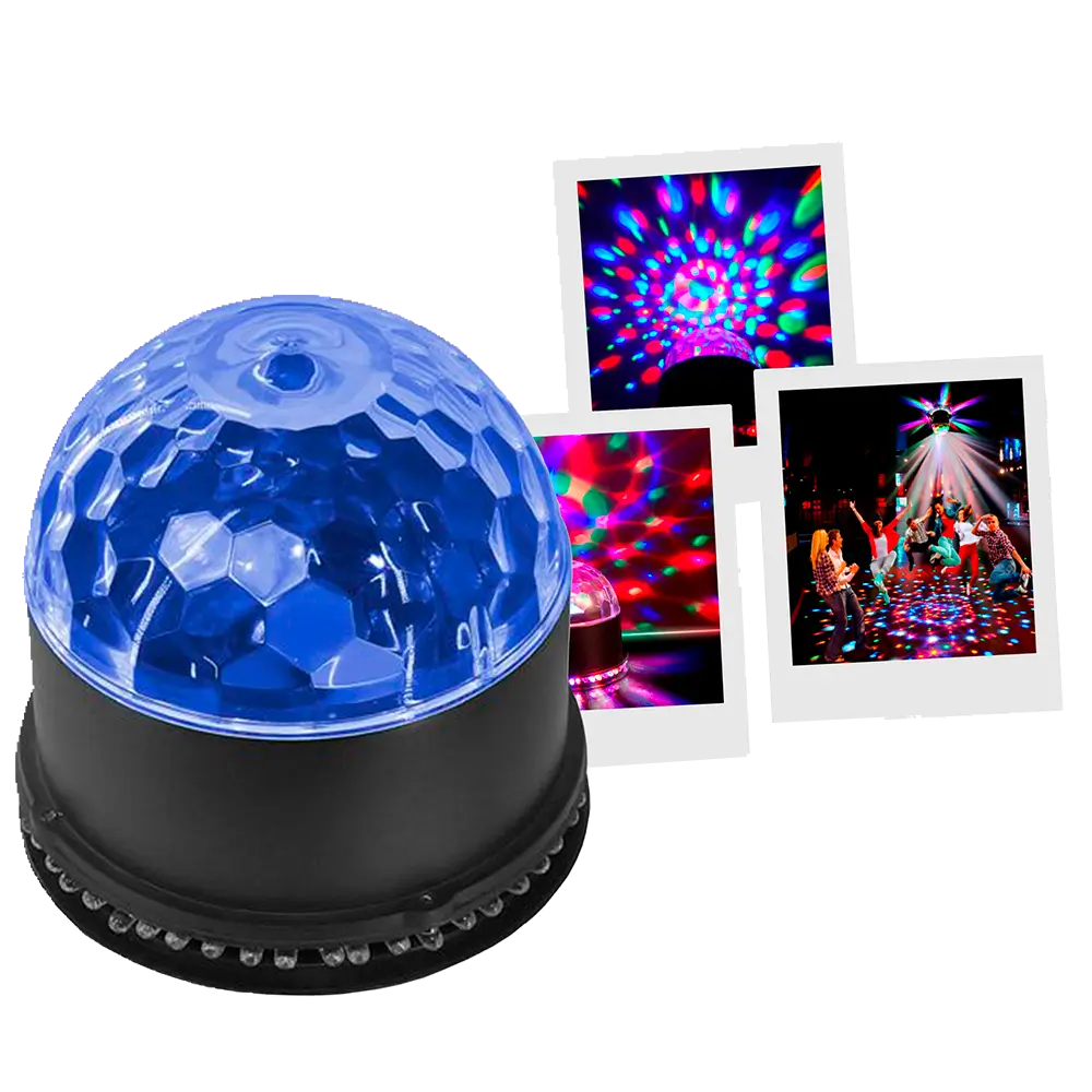 SunBall" LED-lichtset - 48 RGB LED's, zon- en discobaleffecten, auto- en audiomodi