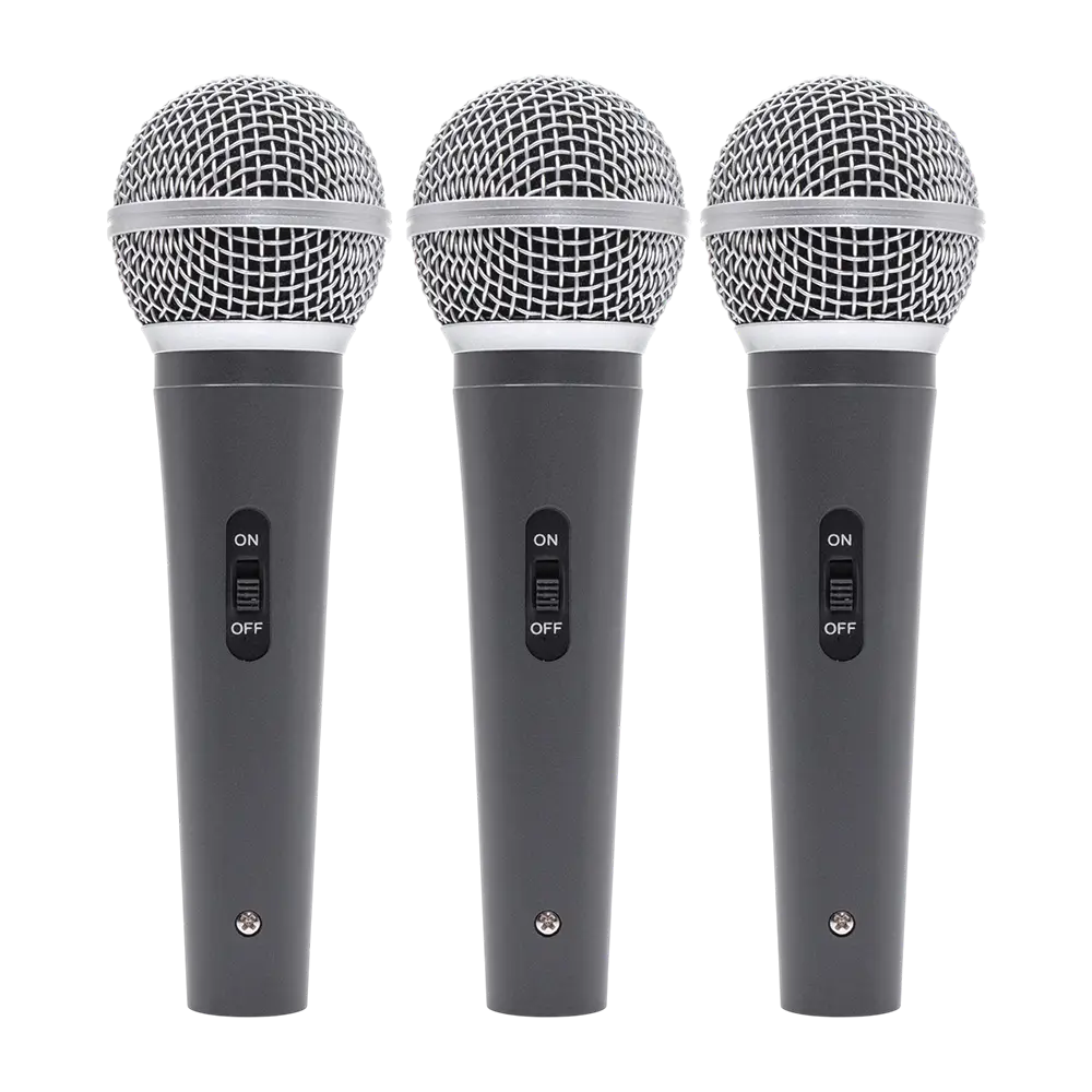 Dynamische microfoon "MIC 300" Mac Mah – Set van 3 bedrade microfoons met koffer, klemmen, supercardioïde, XLR
