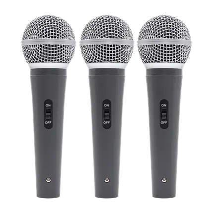 Dynamische microfoon MIC 300 Mac Mah – Set van 3 bedrade microfoons met koffer, klemmen, supercardioïde, XLR
