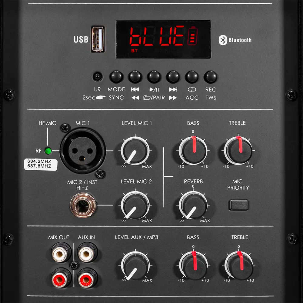 Draagbare luidspreker "Mobile Pro 15" Mac Mah – 600W, Bluetooth, 2 UHF-microfoons