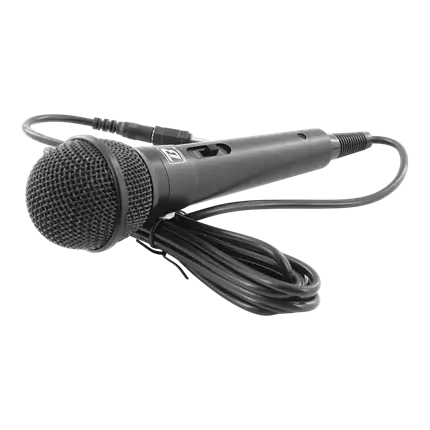 MIC10 dynamische microfoon - cardioïde, 3 m kabel, mini-jack + 6,35 mm adapter