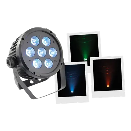 7x10W 5in1 LED PAR schijnwerper - 7 RGBWA LED's, DMX, auto- en muziekmodi en afstandsbediening